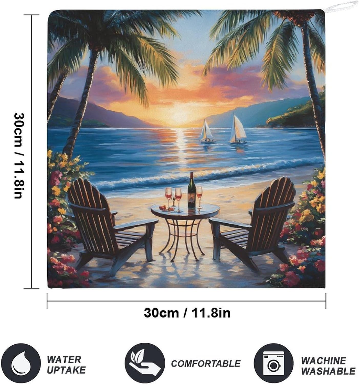 Beach Chair Towel Hand Towels Decorative Towel for Bathroom Kitchen Shower Gym 4PCS