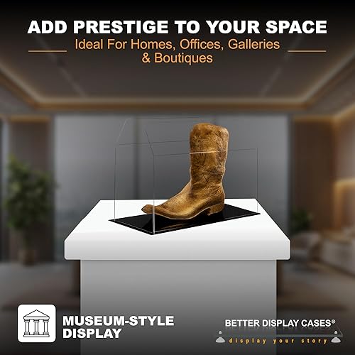 Vista 84 de Better Display Cases Versátil vitrina de acrílico transparente - Caja rectangular grande con base blanca 18" x 12" x 3" (BK09)