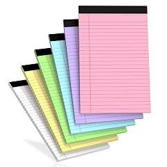 6 pcs Note Pads Legal Pads 5x8 Notebook College Ruled Colored Legal Notepads 6 Pack Micro Perforated Writing