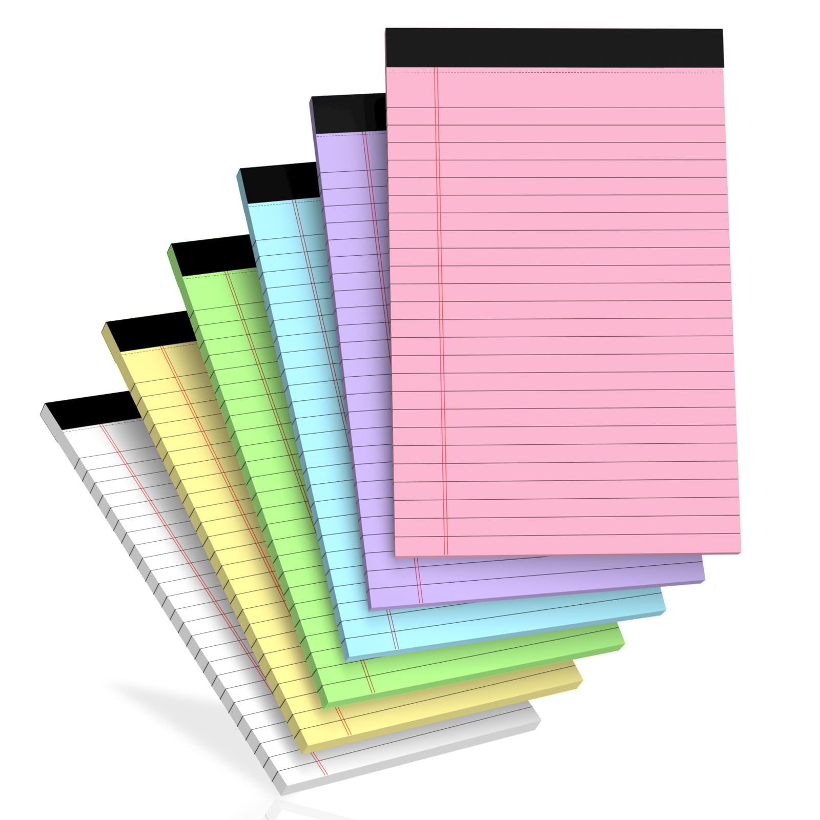 6 pcs Note Pads Legal Pads 5x8 Notebook College Ruled Colored Legal Notepads 6 Pack Micro Perforated Writing
