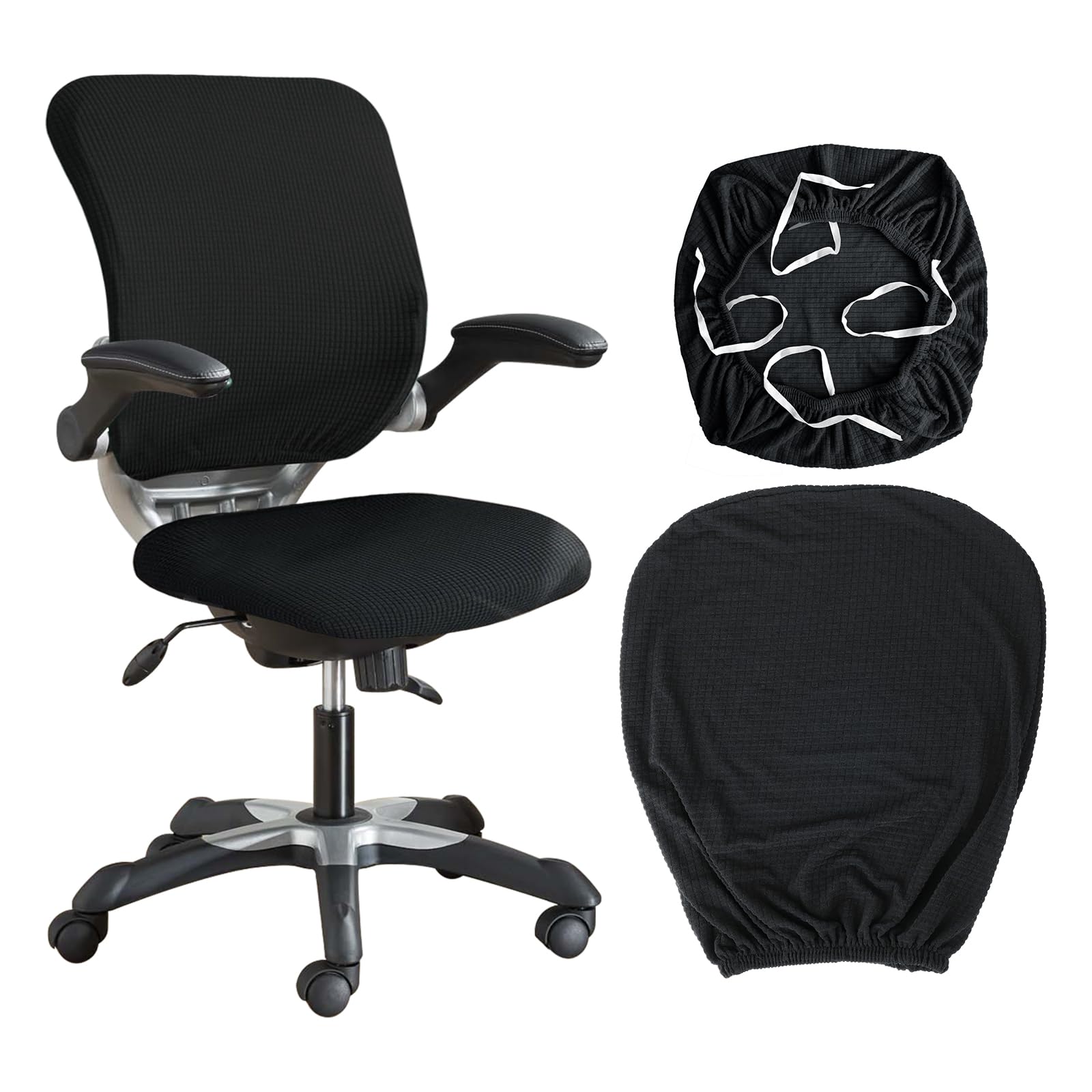 Funda para silla de oficina con cuerda fija, funda elástica impermeable, suave antideslizante para sillas de escritorio de ordenador