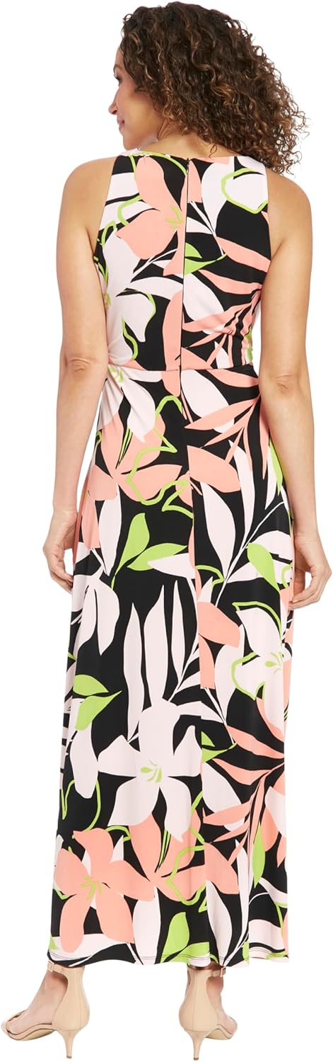 London Times Womens Sleeveless Maxi Dress with Waistband Twist Detail | Comfortable Summer Dresses for Women - Image 3