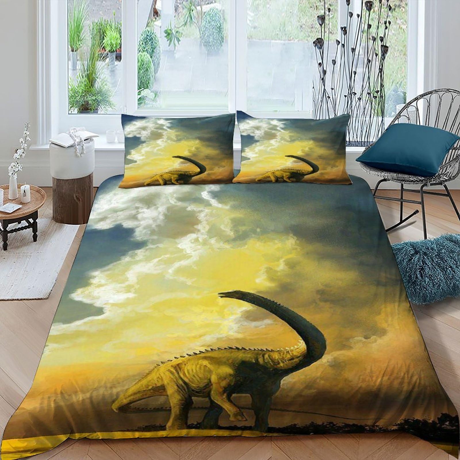 Parure de couette dinosaure grand format fini le linge rêche optez pour la douceur microfibre king