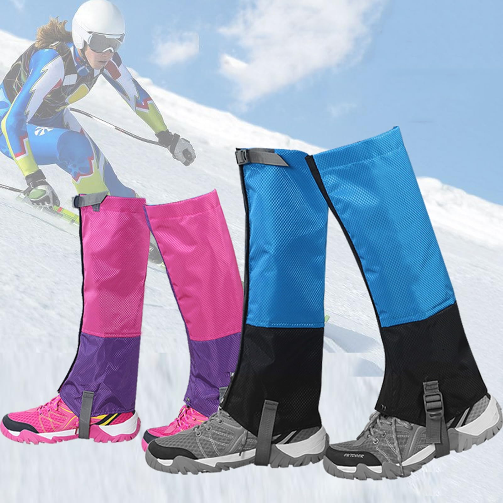 Guêtres de Jambe, Anti-morsures de Serpent for Enfants et Adultes, guêtres de Raquettes à Neige réglables, Protection des Jambes de Cyclisme, adaptées au Ski, à la Chasse et à la randonnée