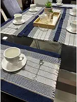 Jogo Americano 07 PeçAs. ContéM 06 Lugares E 01 Trilho De Mesa, Tecido AlgodãO.(JGAM14)