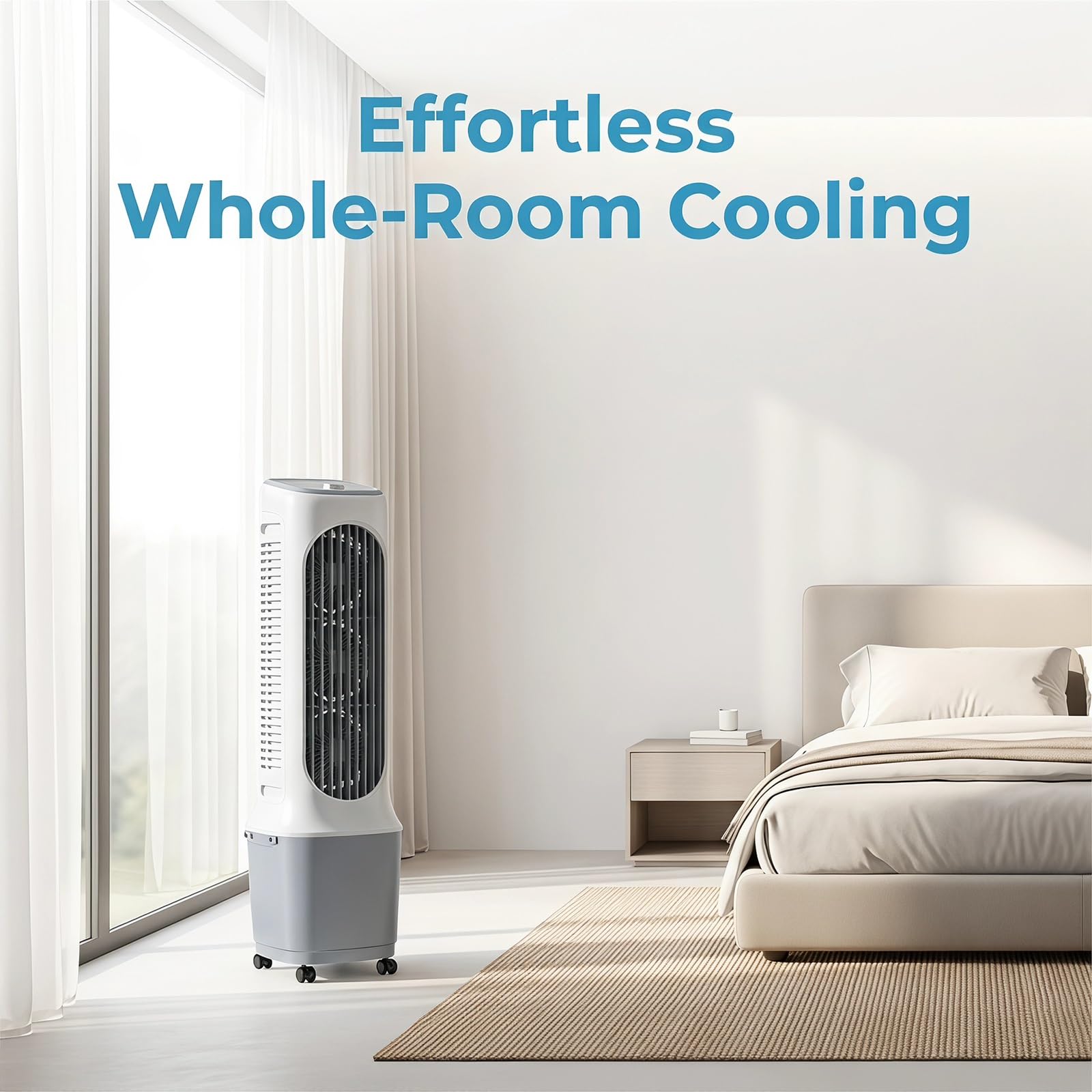Condizionatore Portatile senza tubo 14L, Raffrescatore d'Aria | Portable Air Conditioning, 12 Velocità, Timer 1-12h, Telecomando, Oscillazione 120°, for Camper Casa Ufficio
