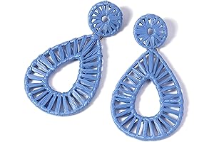 Exquisite Periwinkle Raffia Earrings: Embracing Bohemian Elegance
