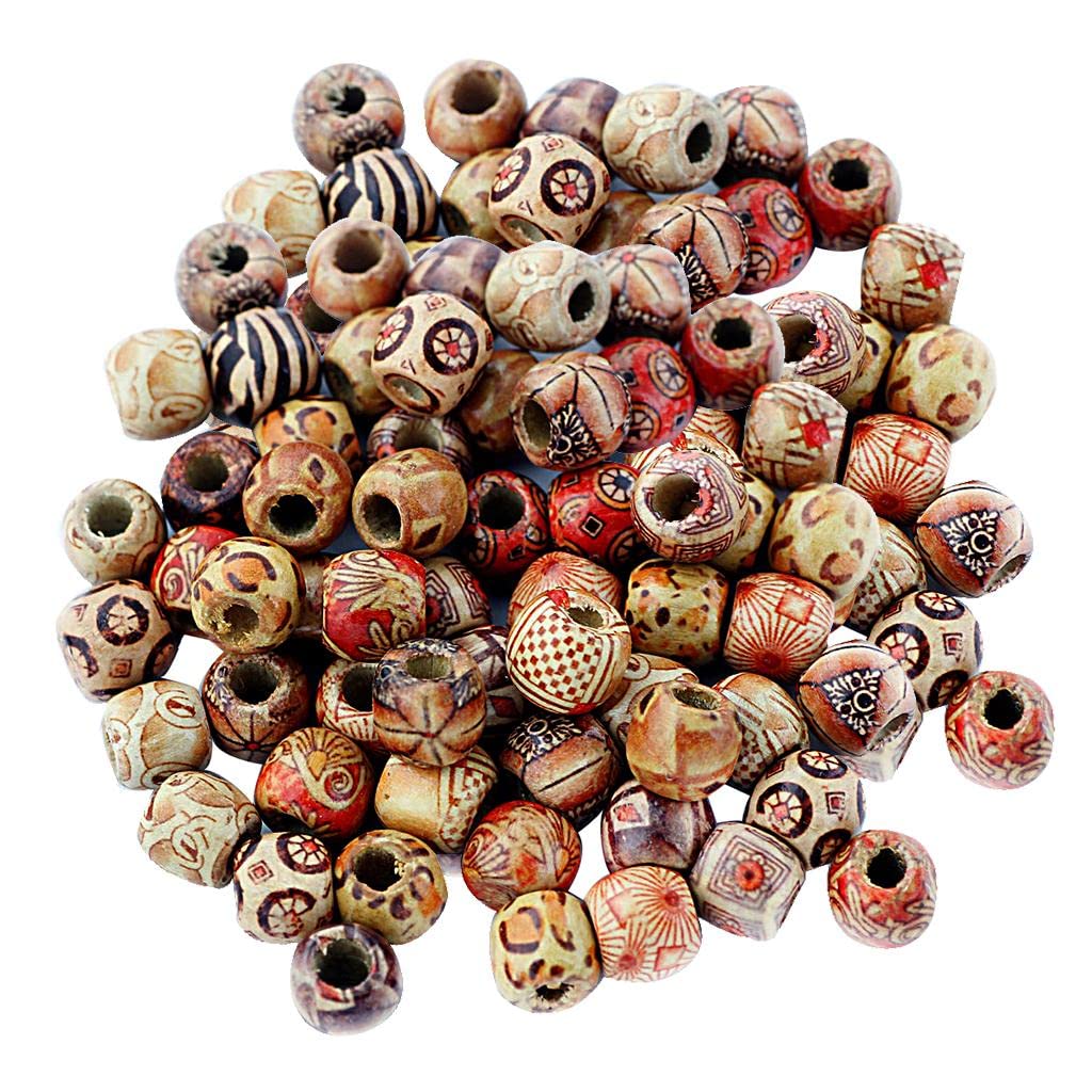 SNAPPSY 200x Mixed Round Wooden Beads Jewelry Making Loose Spacer Charms 12mm-image-30
