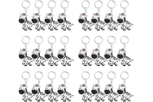 24 Pack Zebra Keyring Pack Zebra Party Favors