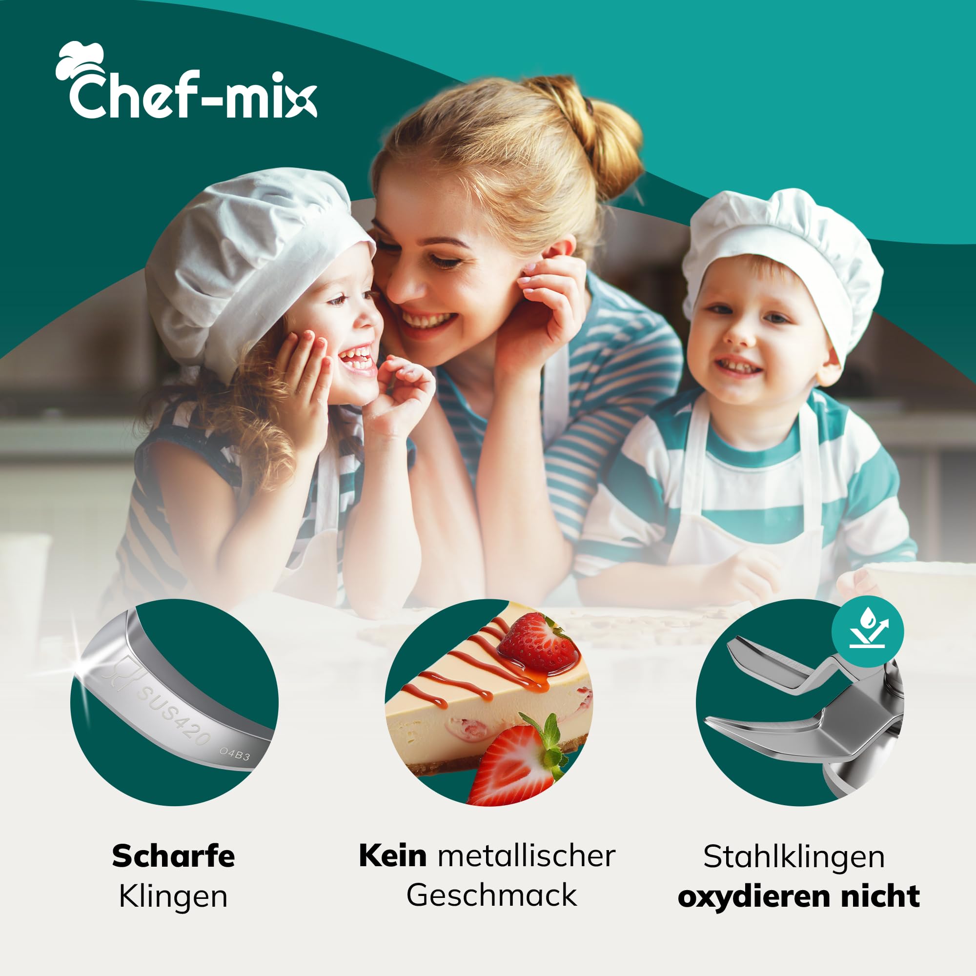Mixmesser Ersatz für Vоrwerk Thermоmix Messer TM5 - Ersatzmesser aus Edelstahl mit Dichtring - Zubehör für TM5 Küchenmaschine