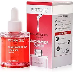 Soro de niacinamida 10% + 4% ácido Txa Face – Minimiza os poros, hidrata a pele, fórmula antienvelhecimento para pele opaca e linhas finas – Sem fragrância, efeito de vidro coreano na pele,