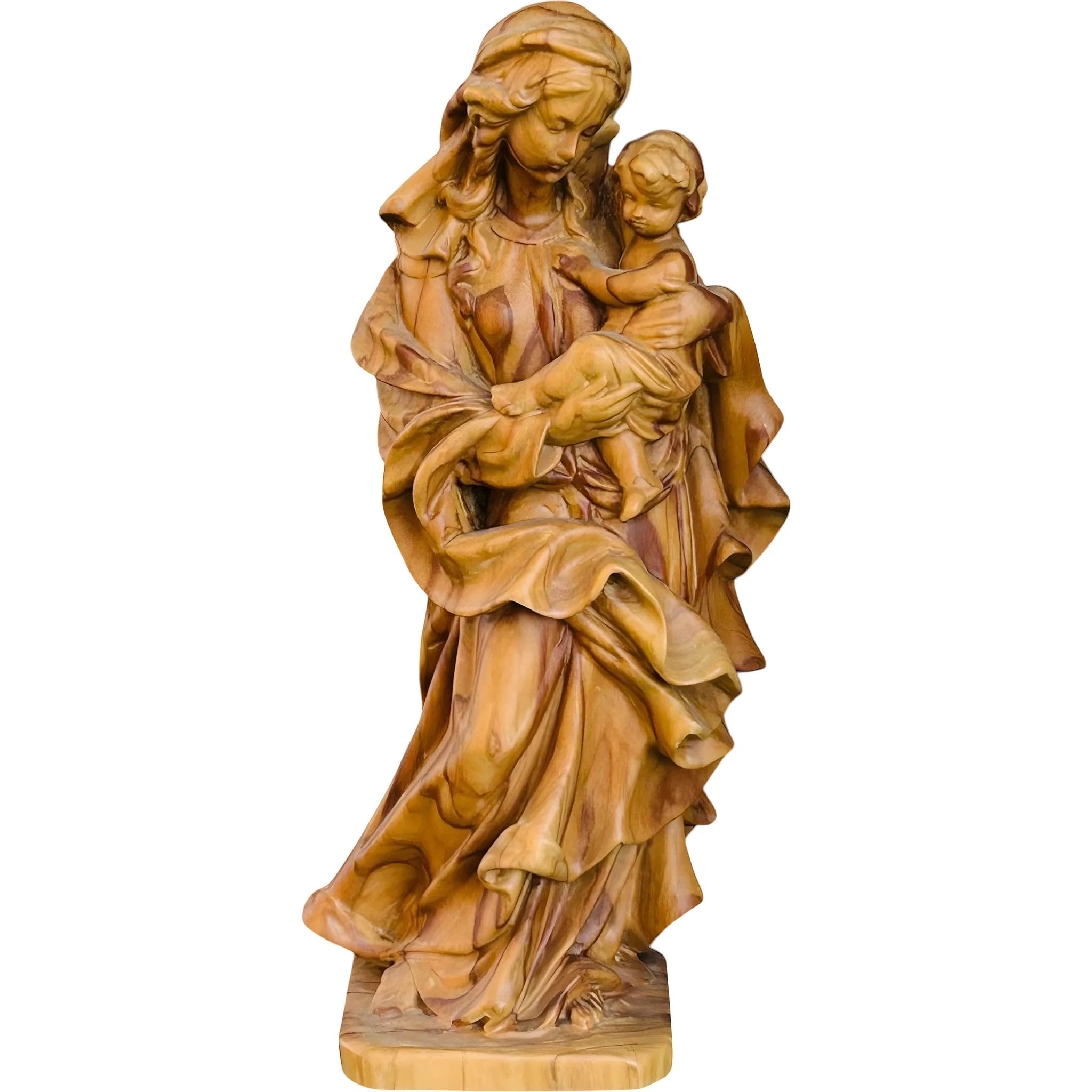 Dolfi | Matka Boża Serca z dzieckiem 40 cm | Naturalne drewno w Val Gardena | Figurka szopka
