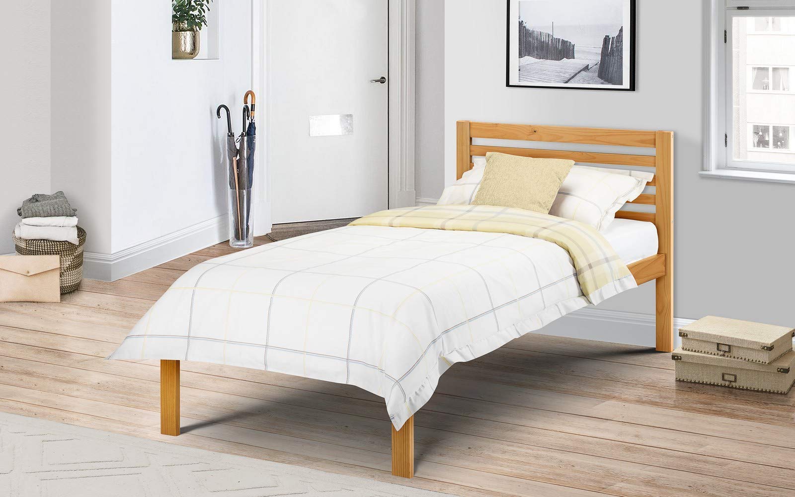 Julian Bowen Slocum Grey Wooden Bed Frame - 3ft Single
