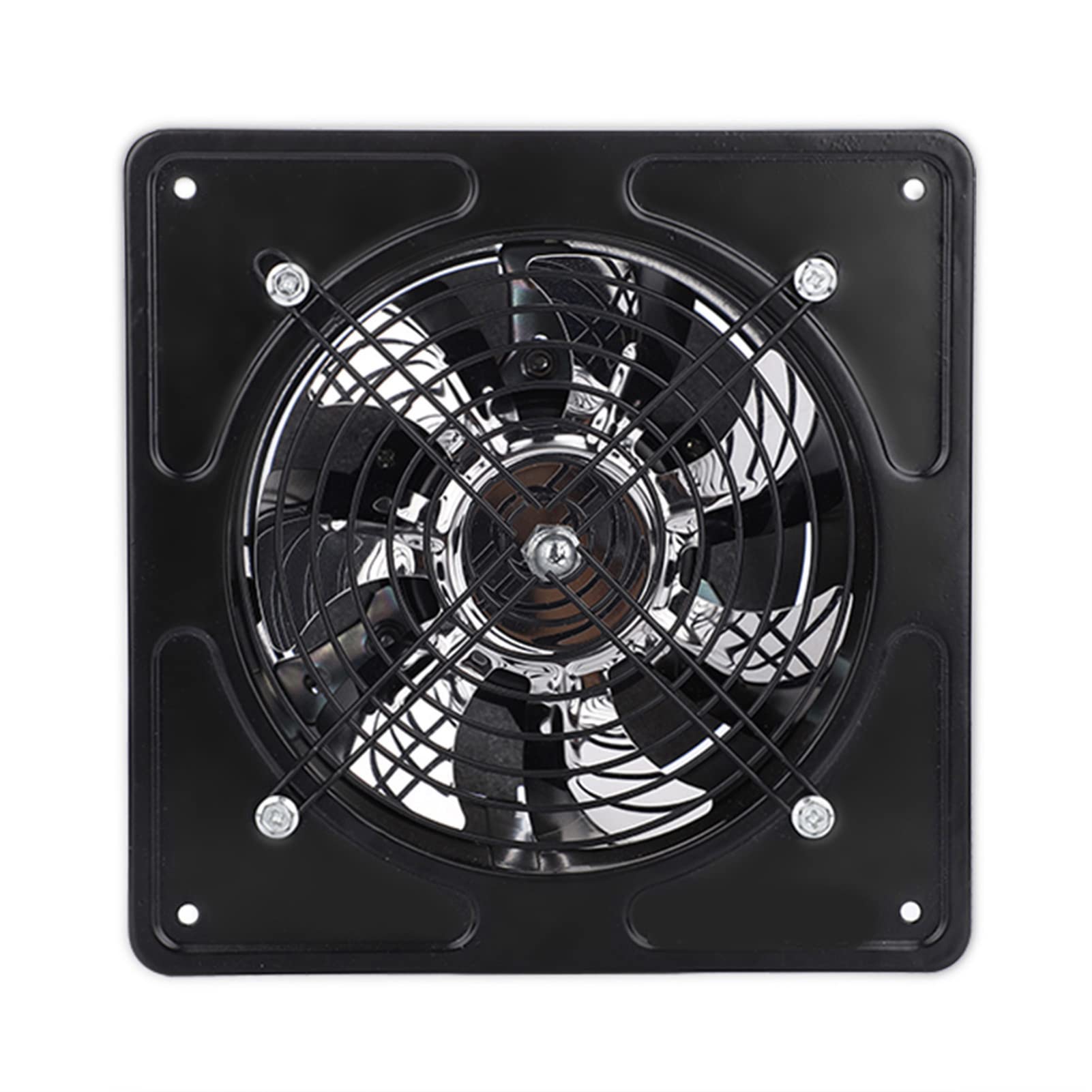Ventilador de escape montado en la pared 190 mm 40 W 220 V Bajo nivel de ruido Súper silencioso Hogar Baño Cocina Ventilación Garaje Ventilación de aire Ventila Extractor axial de flujo(Negro)