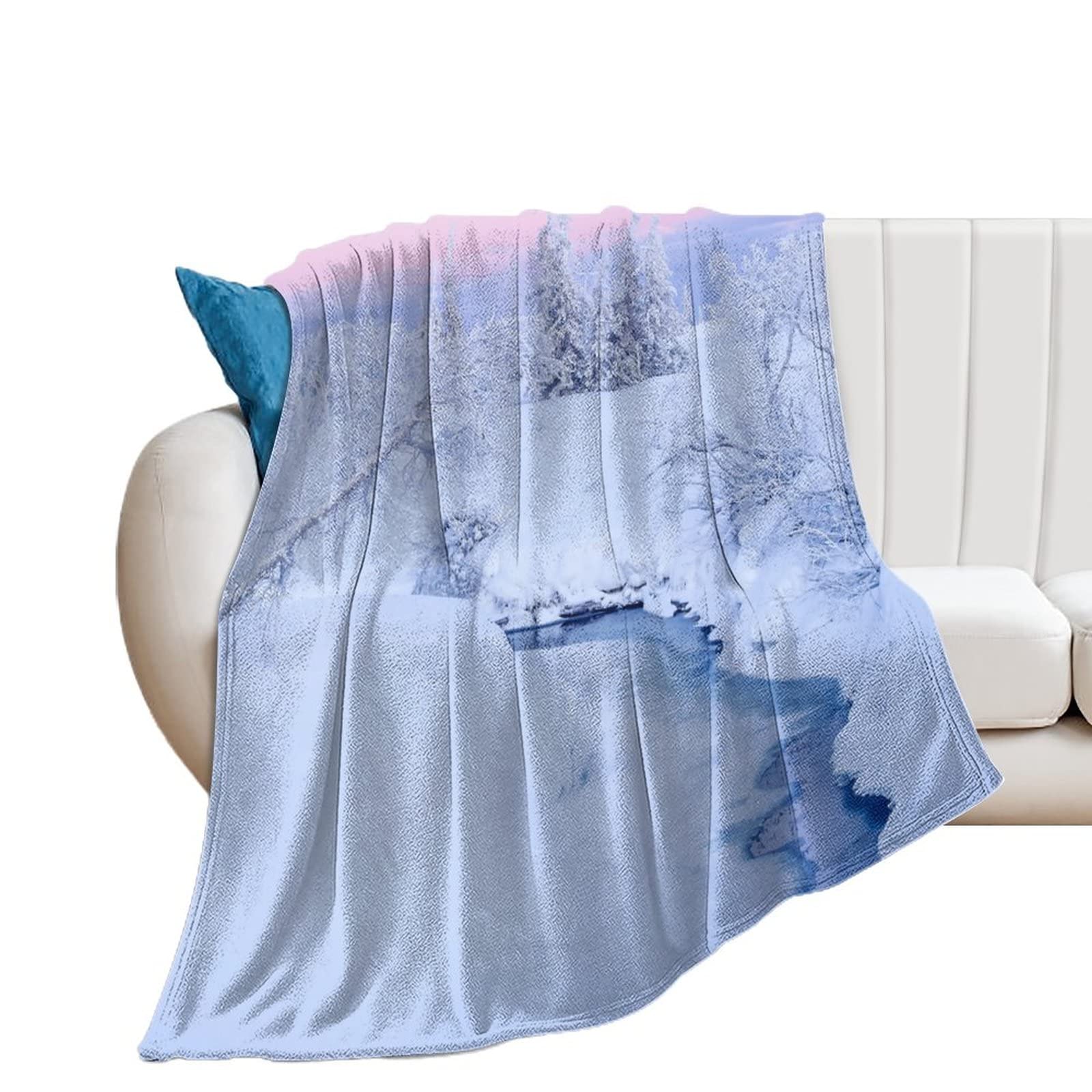 Couverture de lit Snowy Stream flanelle douce pour embellir votre canapé de salon