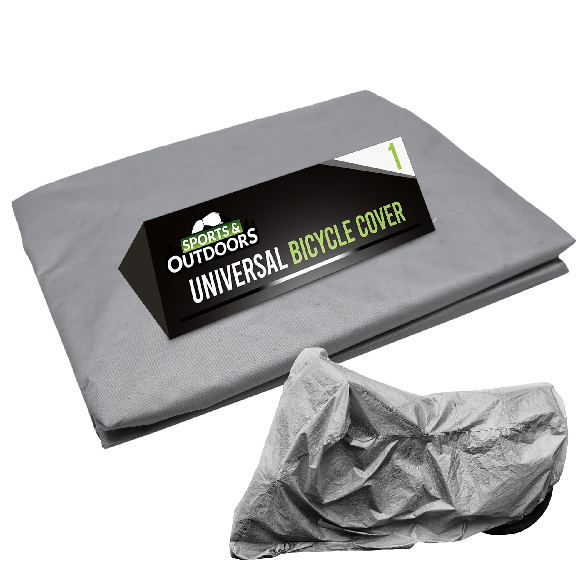 SOL 1pk Universal Bicycle Cover with Elastic Band, Waterproof Outdoor Bike Cover for All-Weather Rain Protection, UV and Dust Resistant, Secure Fit for Bicycles and Mopeds, Ideal for Outside Storage