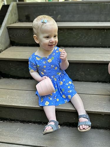 Miniatura 6 de PandaEar Recipientes de silicona para aperitivos, plegables para niños pequeños, a prueba de derrames, atrapadores de alimentos para bebés pequeños,