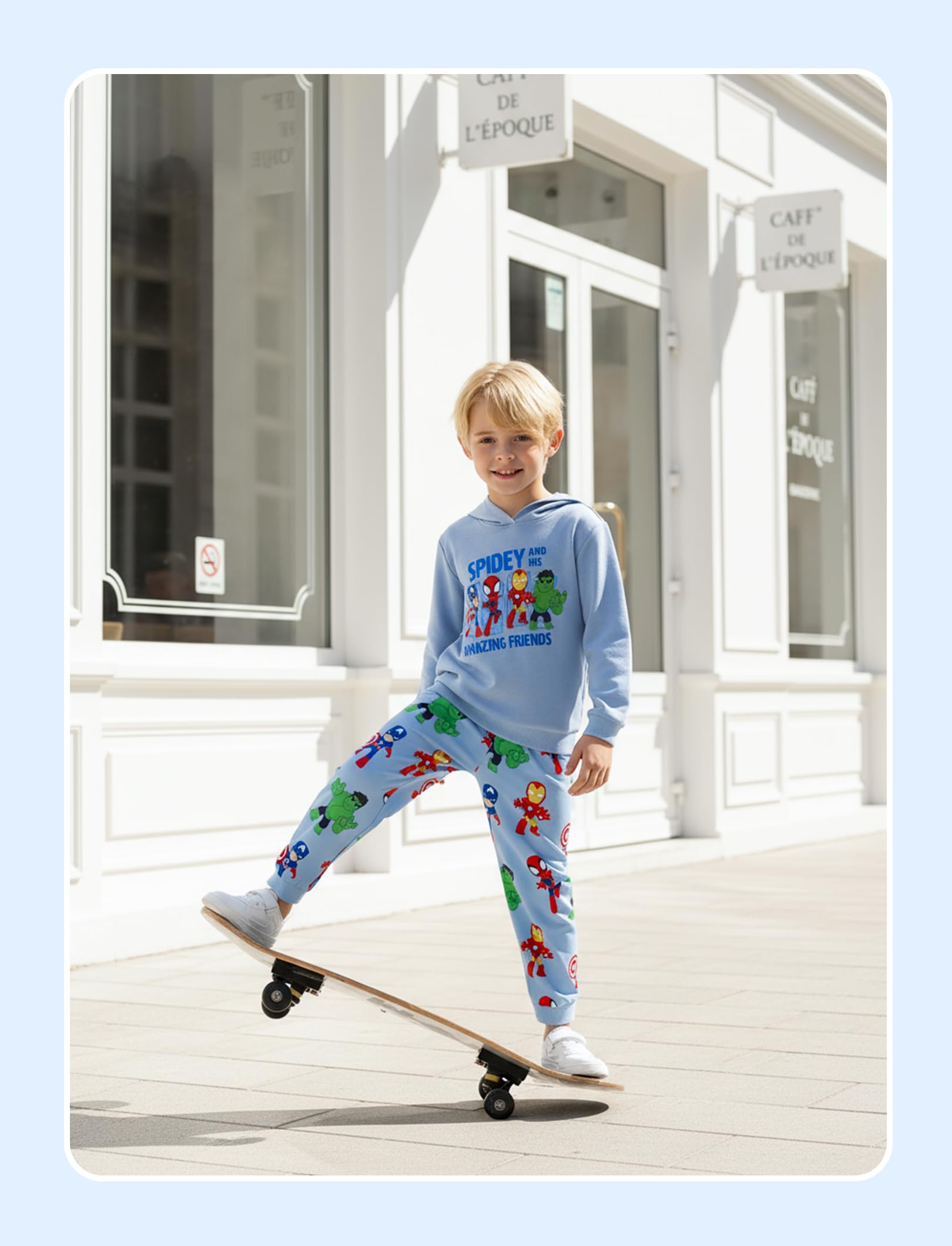 Disney Marvel Spider-Man Mickey Toy Story Cars Boy Pullover Hoodie & Jogger Pants Outfit-Set Sweatsuit Lounge Matching Set 2-9Y