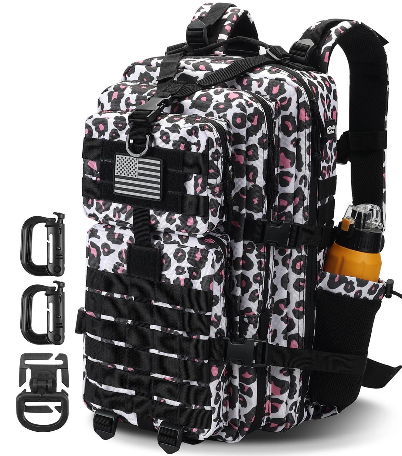Hannibal Tactical Sac à dos tactique Molle d'assaut 45 L avec porte-bouteille, léopard