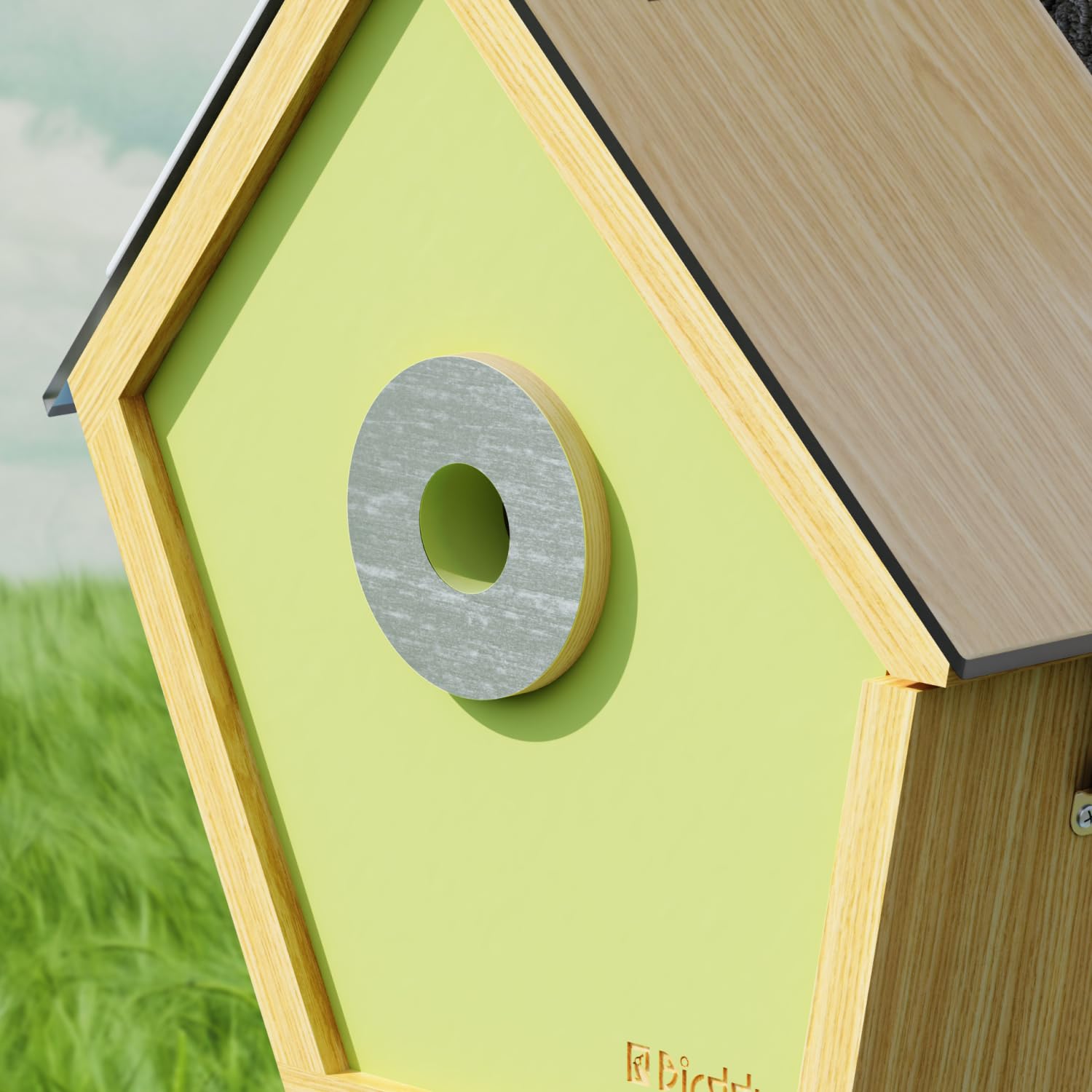 RELI Birddy Vogelhaus, 3 Eingangslöcher für Vogelhaus, personalisieren Sie Ihr Vogelhaus mit 3 Eingangsgrößen für verschiedene Vogelarten