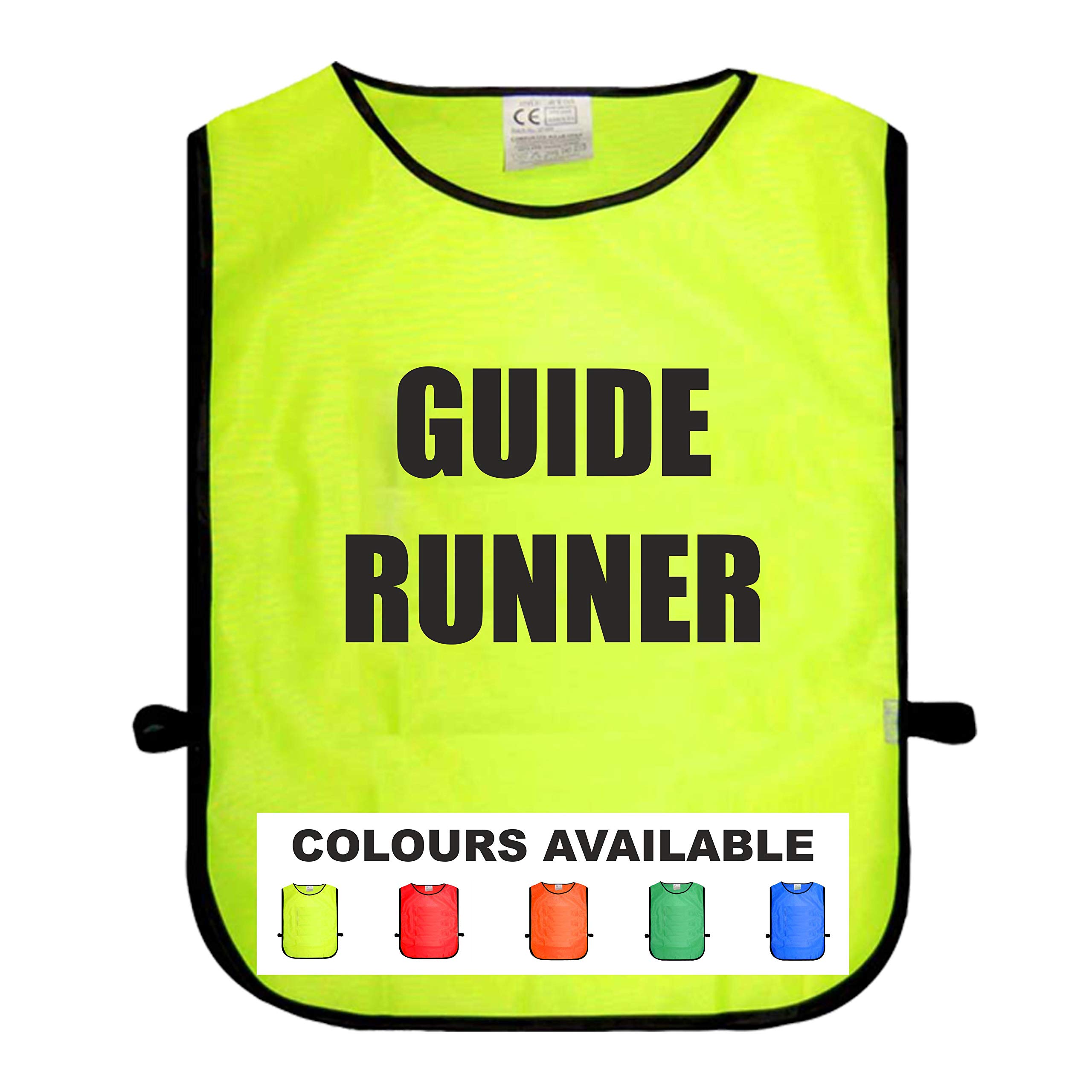 Brook Hi Vis Uk Unisex Yellow Guide Runner Tabard, Adult One Size Fits All, Available In Five Different Bright Colours