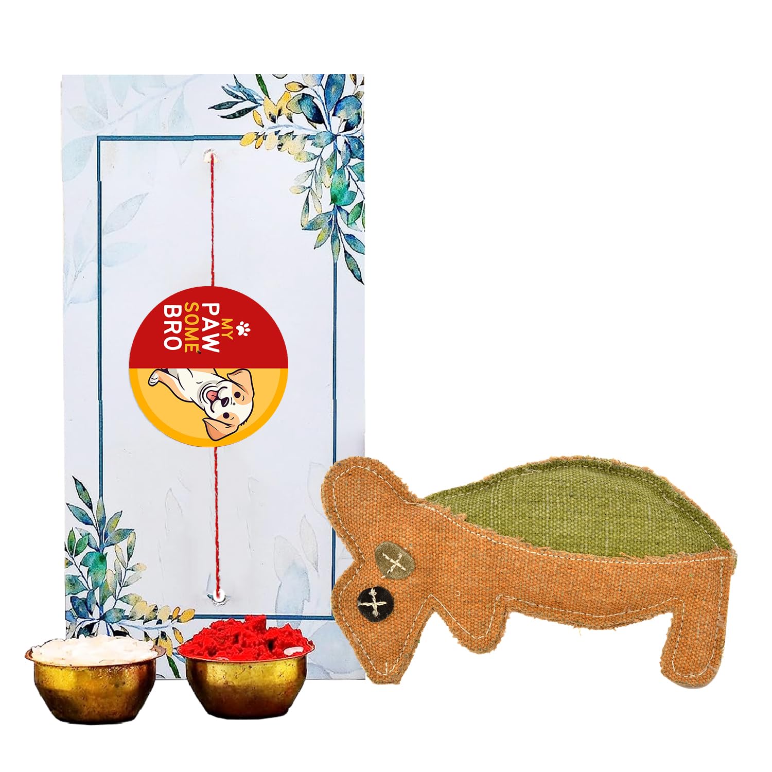 petyantra Combo of I Love You Paw Pet Dog Rakhi for Rakshabandhan with Dog Chew Toys Gift for Paw Brother Bracelet Band Medium Large Dogs Accessory with Interactive Canvas squeaky Squirell Dog Toy (B0D92JFW1V) Amazon Price History, Amazon Price Tracker