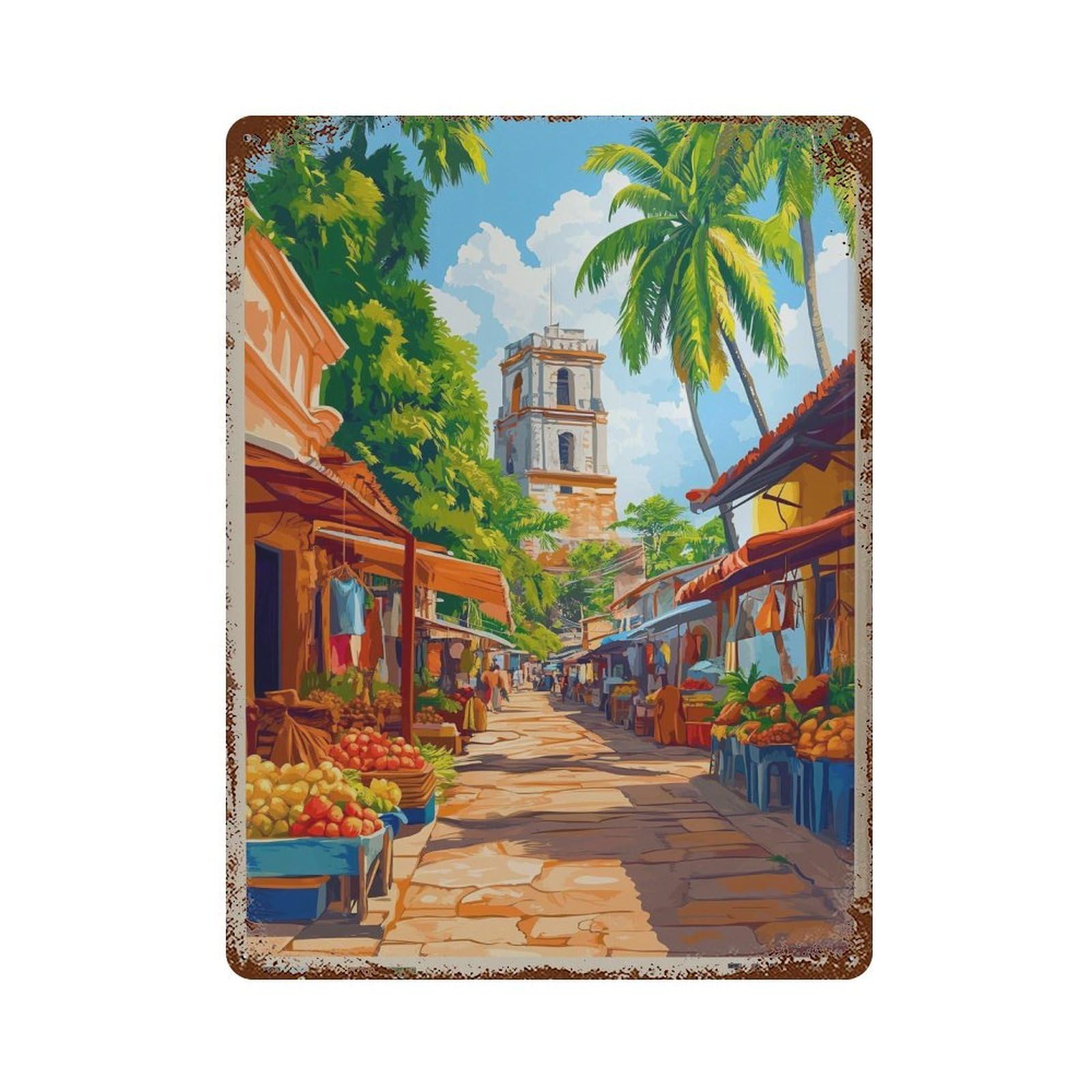 xiaoxiaoshen Jaffna Sri Lanka Travel South Asian Wall Decor Art Metal Tin Poster Modern Home Decor Art Home Bar Shop Decorations Vintage Sign 40x30cm