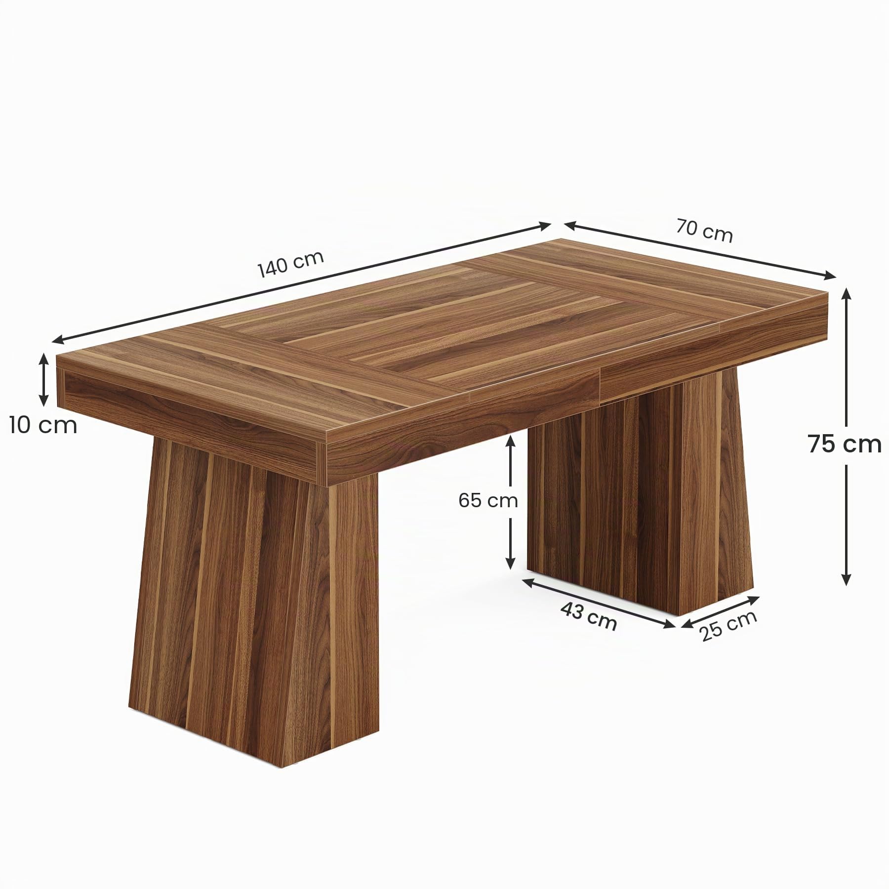 Tribesigns Mesa de Comedor 140 cm para 4-6 Personas, Mesa de Comedor Rectangular para Cocina, marrón