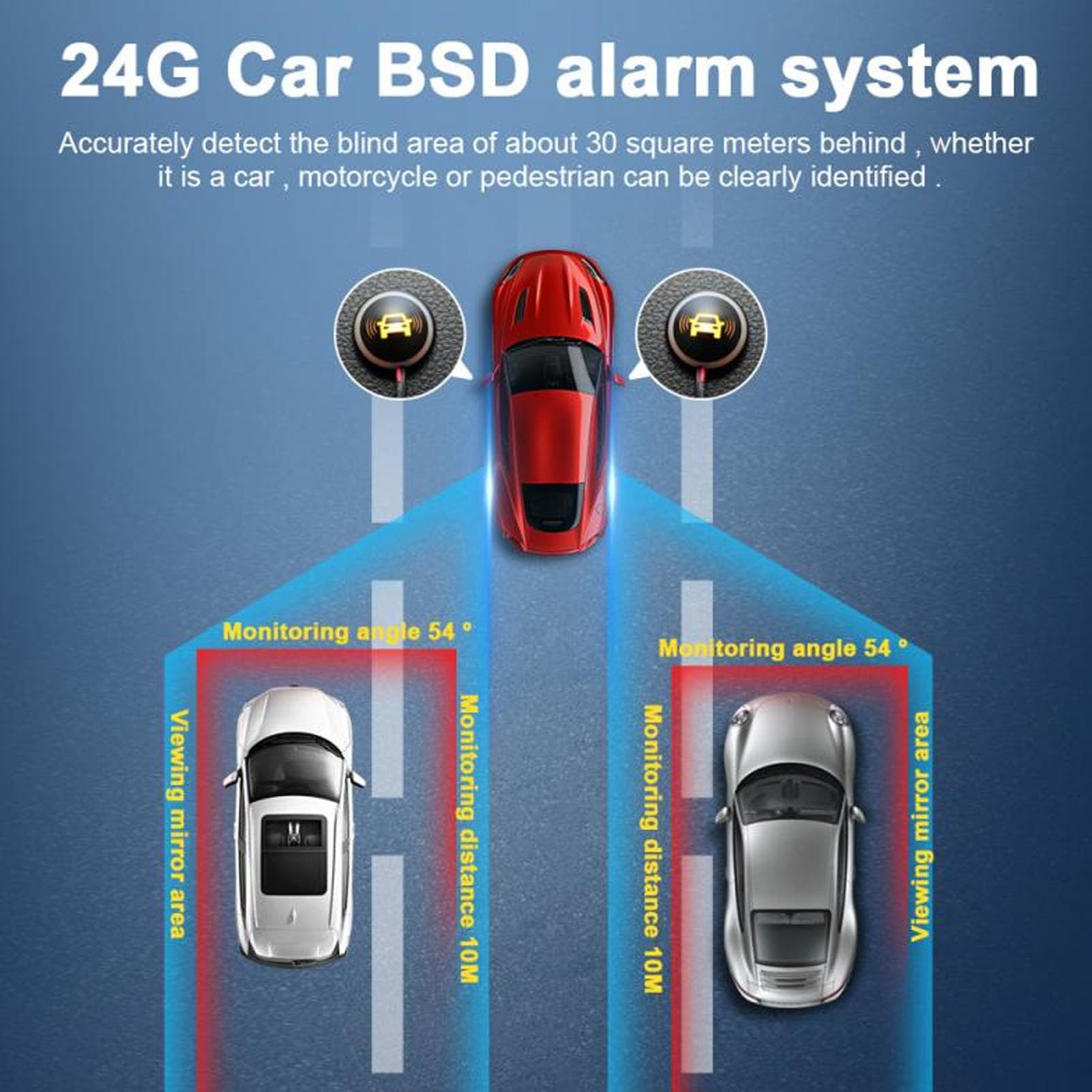 di Rilevamento Punti Ciechi Cicalino LED Ad Alta Precisione Assistente di Monitoraggio BSD per la Sicurezza Dell'auto