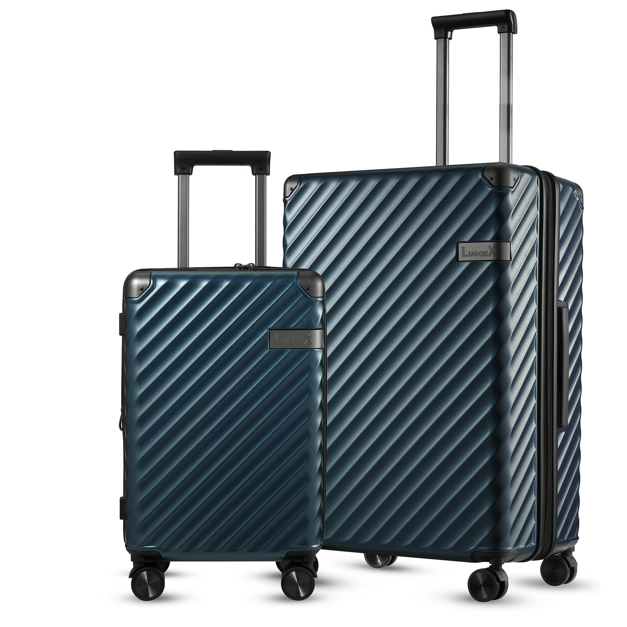 LUGGEX Carry On Luggage Sets 2 Piece - Polycarbonate Hard Case Suitcase Sets - 4 Reinforced Corners & All Expandable