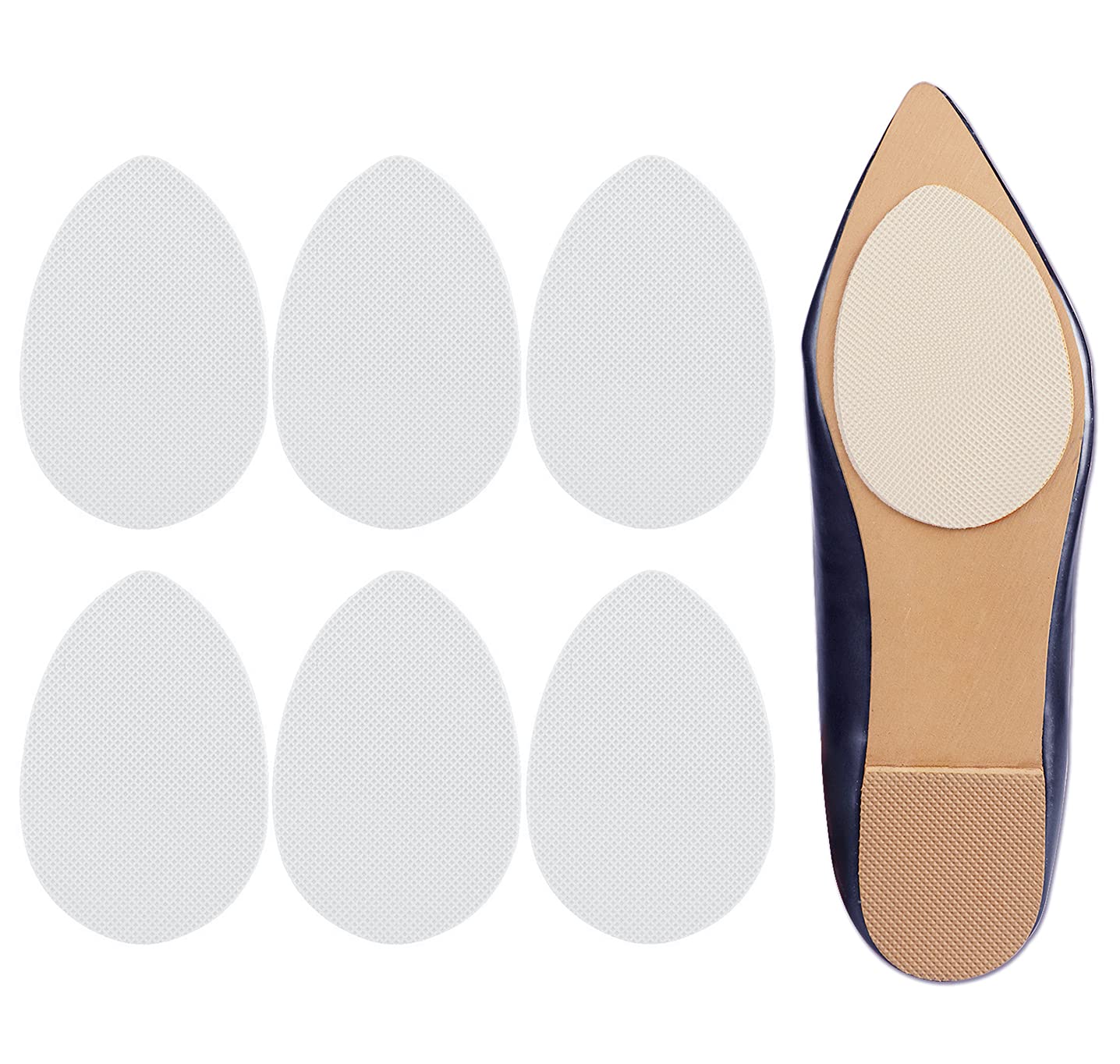 Makryn Non-Slip Shoes Pads Adhesive Sole Protectors, High Heels Anti-Slip Shoe Grips Bottom (White,3 Pairs)