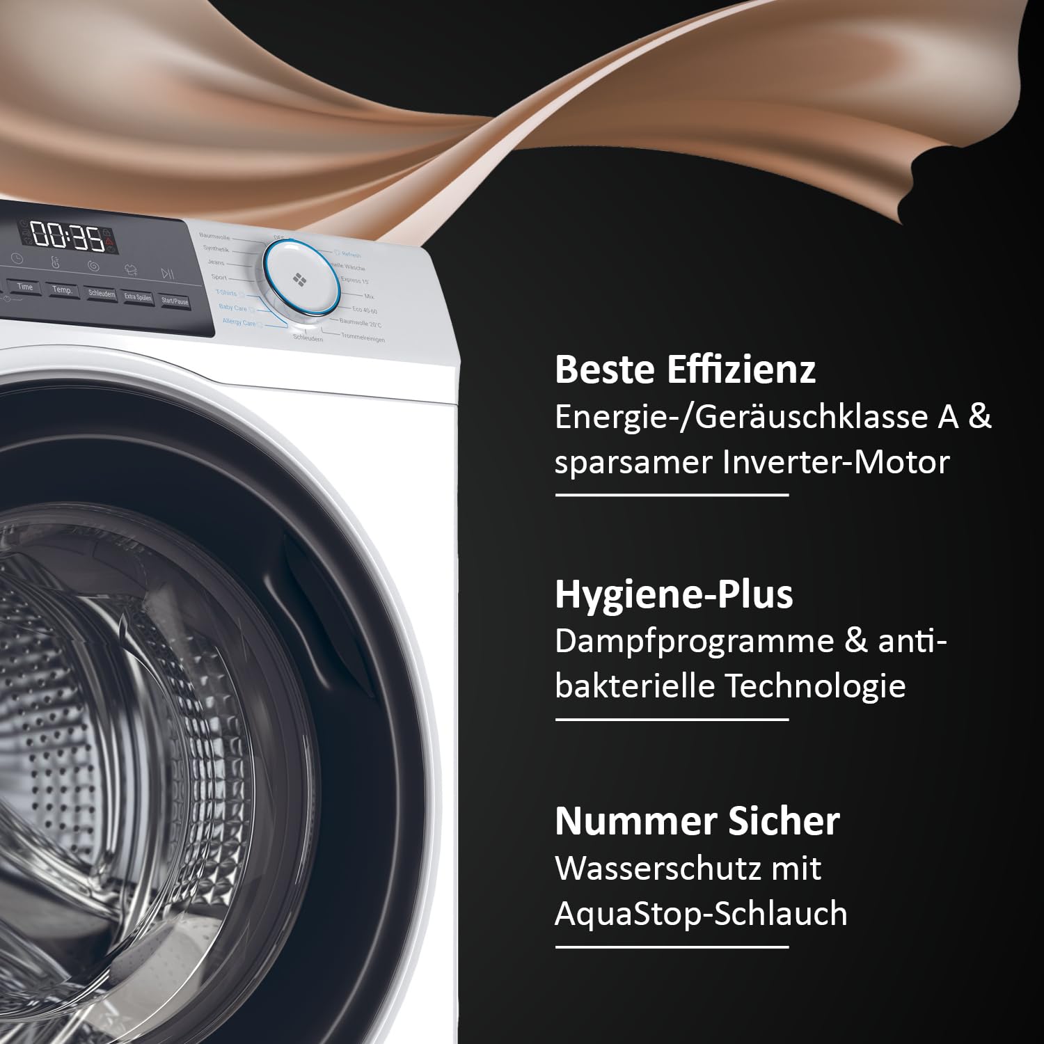 Haier I-PRO SERIE 1 HW80-BP14929 Frontlader Waschmaschine 8kg 1400 U/Min A-Effizienz Inverter-Motor
