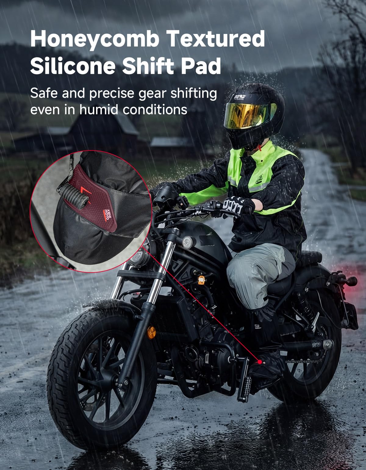 KEMIMOTO Copriscarpe Impermeabili con Protezione Cambio Moto, Copriscarpe Antipioggia Riutilizzabili Bici con Suola Antiscivolo e Dettagli Riflettenti per Pioggia Neve o Fango