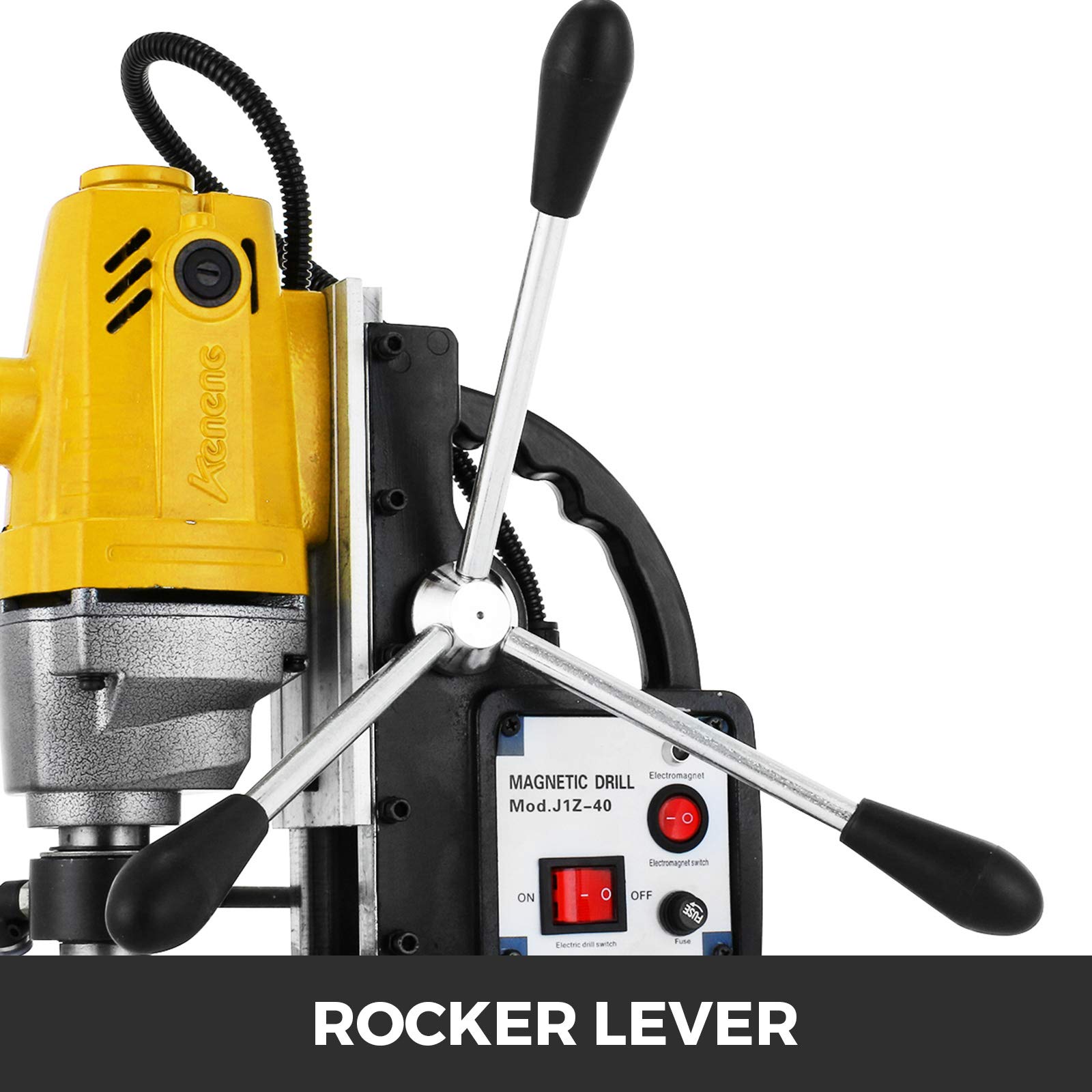Moh Trapano Elettrico Magnetico MD40, Motore del Sistema di Perforazione Magnetico ad Alta Potenza 1100 W, 220 V, 50 Hz, con Set 6 Frese In HSS, Usato per Strutture in Acciaio, Costruzioni Navali