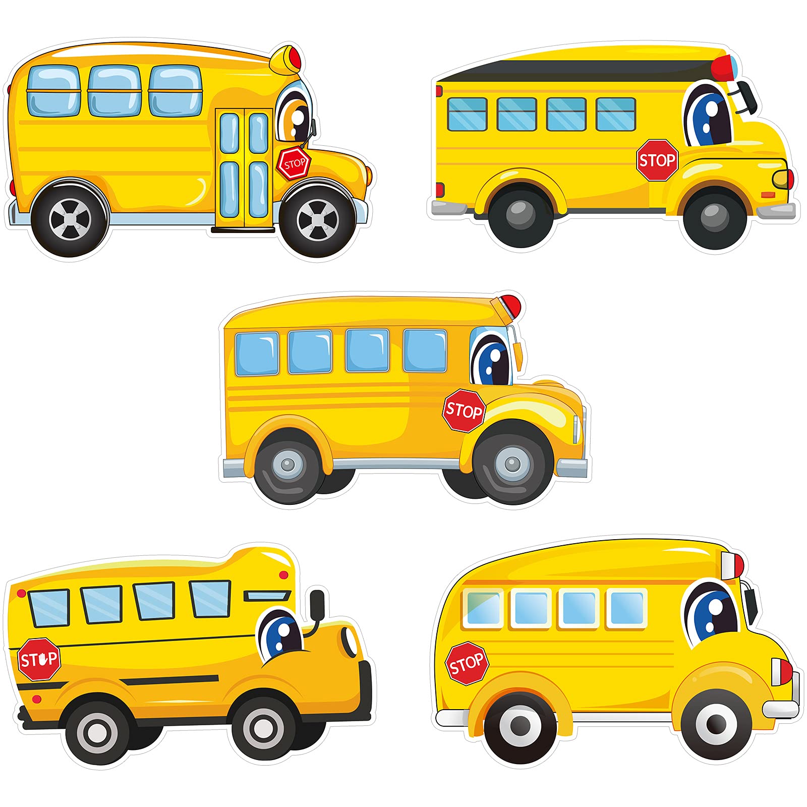 Buy 45 Pieces Colorful School Bus Cut Outs Bus Accents Paper Cutouts 