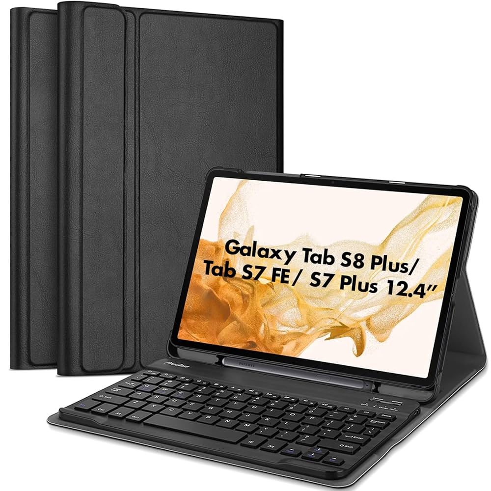 Samsung Galaxy Tab S8+ 専用カバー・キーボード付き Amazon.co.jp: ProCase Galaxy Tab S8+ Tab S7 Plus キーボード