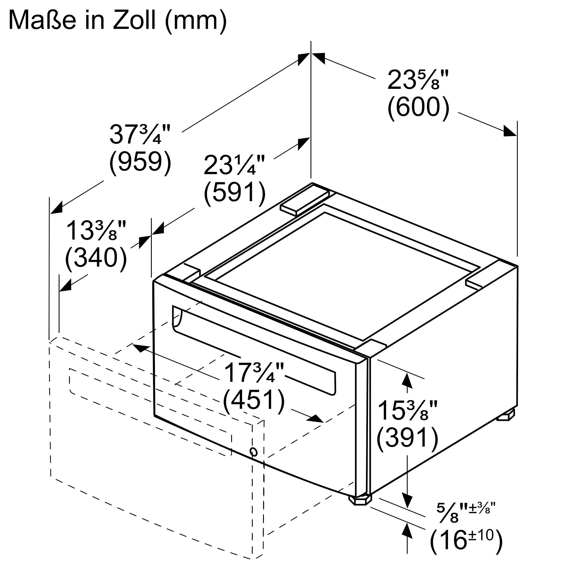 Bosch WTZPW20D Zubehör für Wäschepflege/Podest mit Auszug
