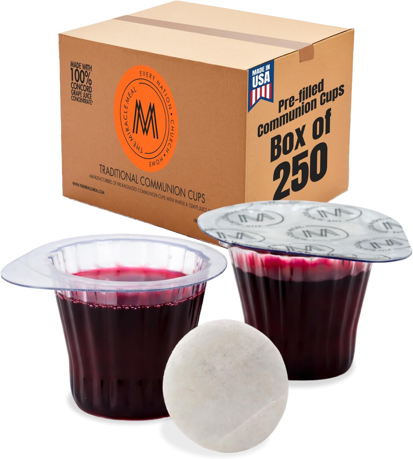 The Miracle Meal Pre-Filled Communion Cups & Wafer Set - Box of 250