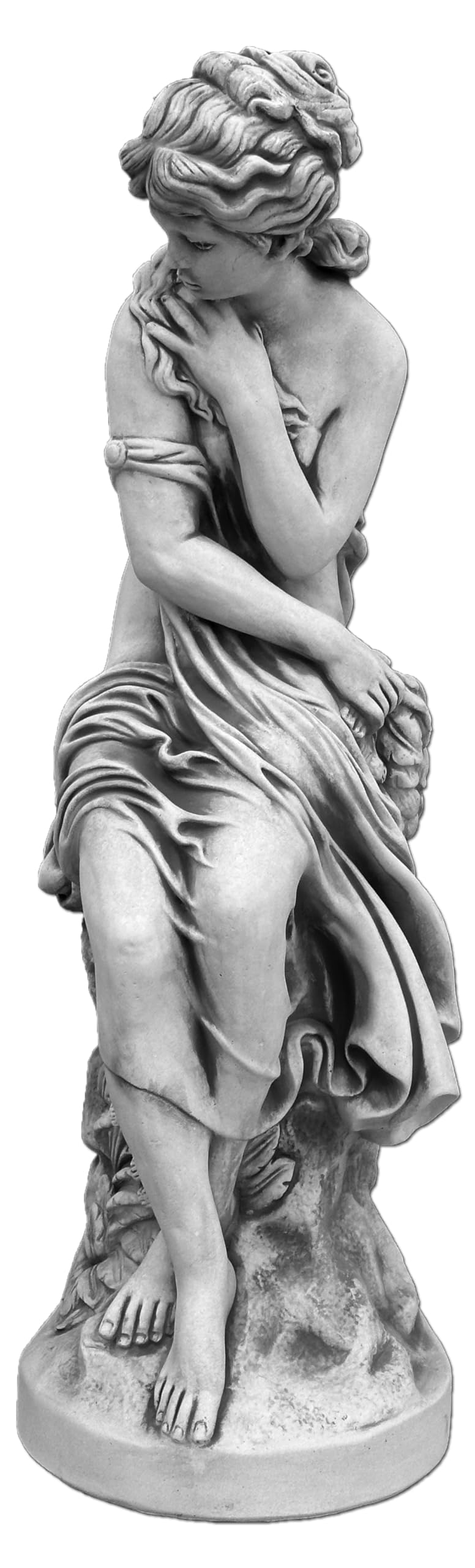 gartendekoparadies.de Antike Frauen-Statue, Steinfigur, H. 132 cm, Grau, 197 kg, frostsicher aus Steinguss für Außenbereich