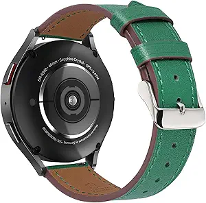 Italy Genuine Leather Watch Bands Compatible with Samsung Galaxy Watch 7 6 5 4 40mm 44mm, 5 Pro 45mm, 6 4 Classic Active 2, 20mm Quick Release Leather Watch Straps Replacement Band for Women Men