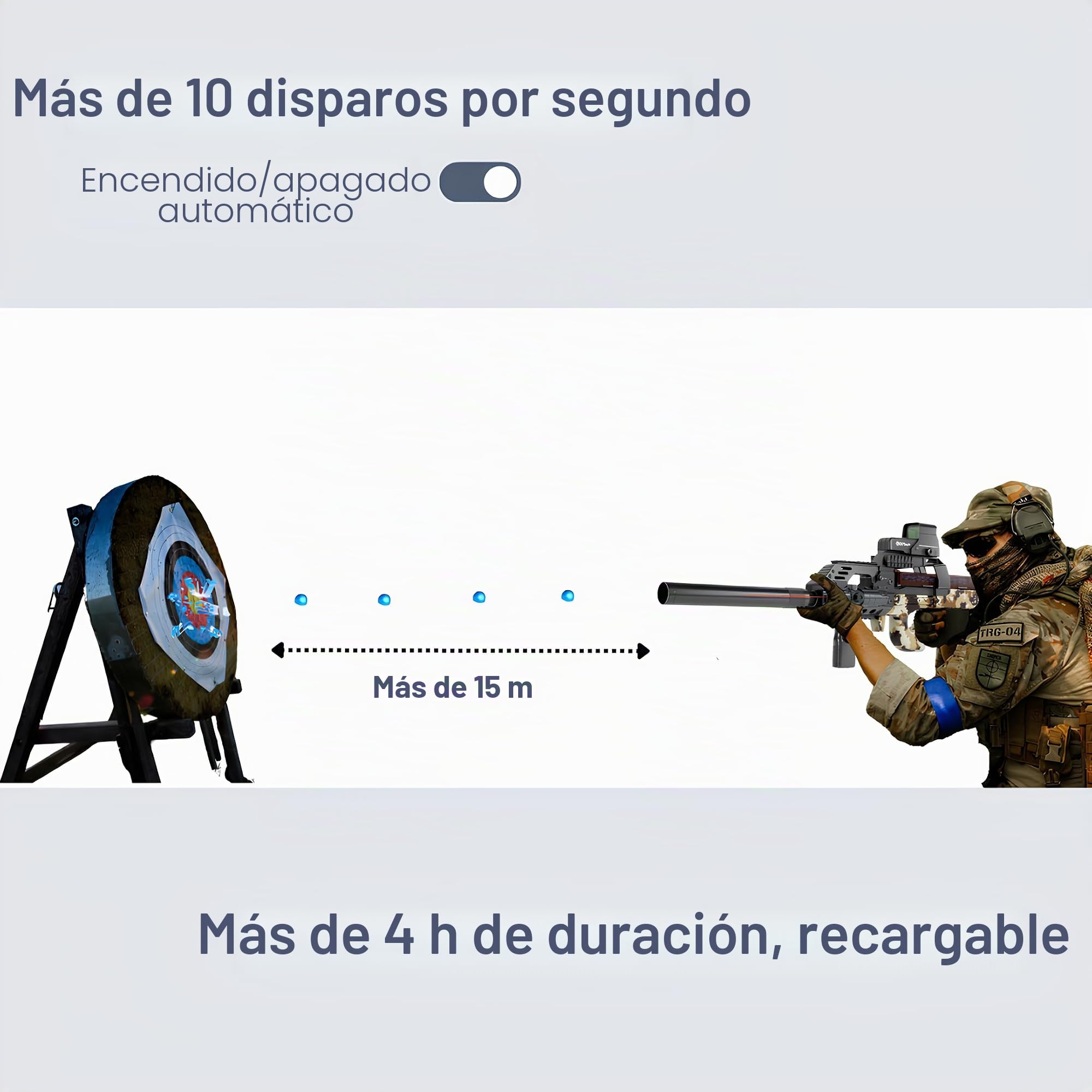 Gel Blaster Gun P90 – Pistola de agua eléctrica automática – 20000 bolas y gafas – Watersoft Potente fusil arma ametralladora – Adulto Gelfire Water Gun