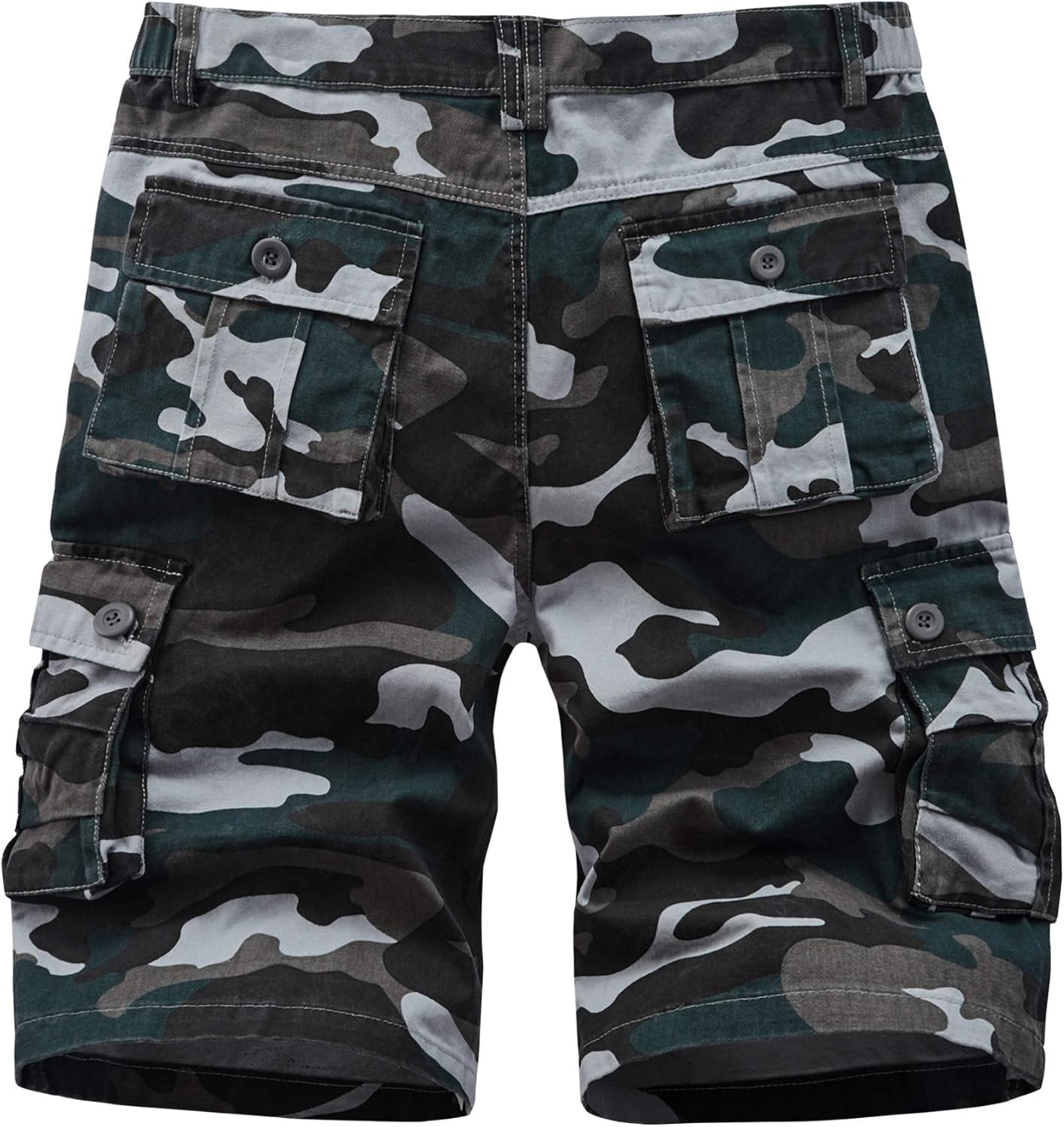 Vcansion Men's Cargo Shorts Casual Cotton Multi-Pockets Elastic Waist Camo Shorts - Image 2