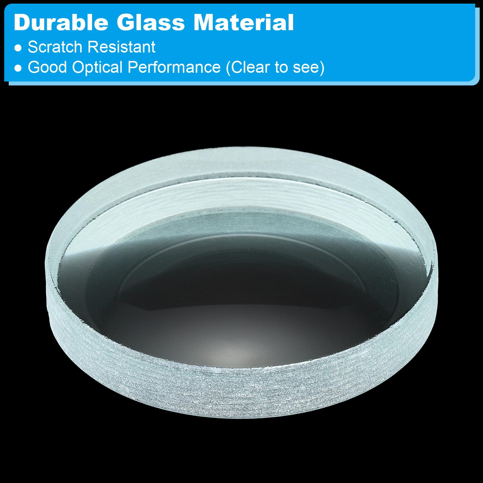 PATIKIL 300mm Focal Longueur Double Convexe Lentille, 50mm Diamètre 4mm Hauteur Verre Optiquement Poli Arrondi Bords Lentille Pour Physique