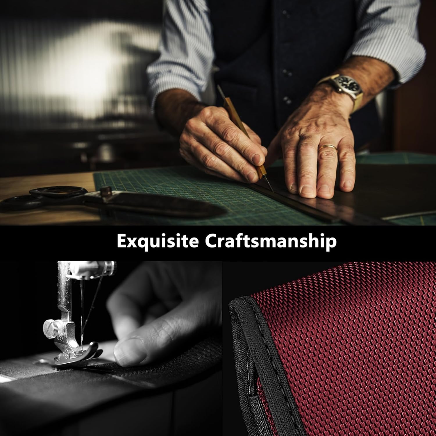 ykooe Rugged Nylon Holster Compatible with iPhone 17 16 15 14 13 12 & Pro Models, Galaxy S25, S24, S23, S22,S21 Cell Phone Belt Holder for Men, Red - L - Image 6