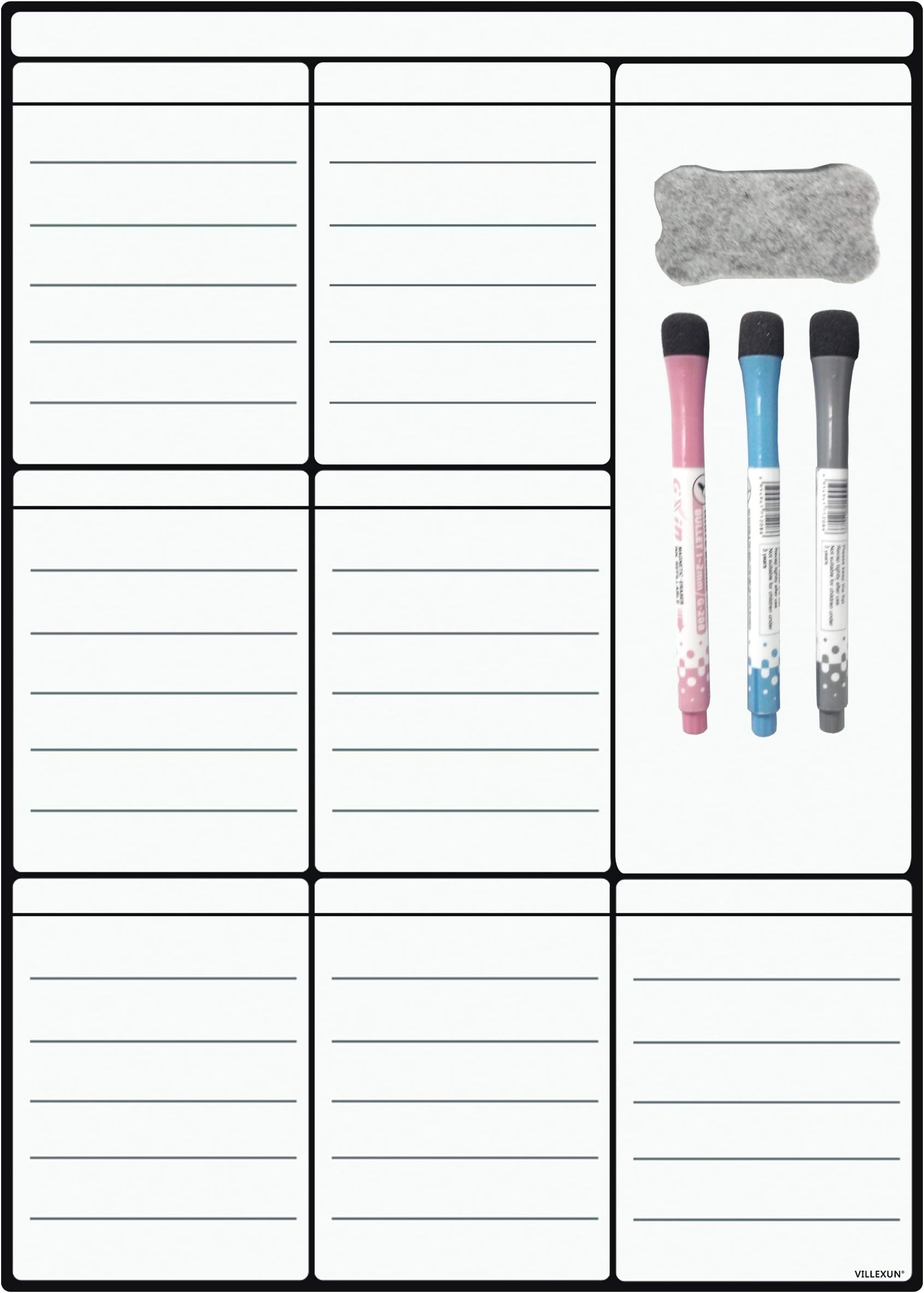A3 Dry Erase Weekly Planner Board - 16" x 12" Magnetic Whiteboard for Daily, Weekly, and Monthly Scheduling, Chore Chart, Fitness, Meal Prep, and More for Pets, Kids, and Adults