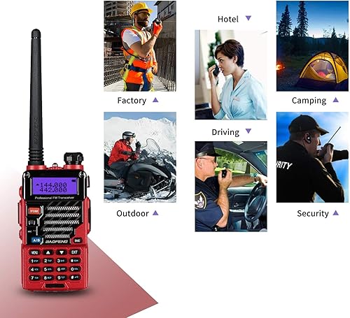 Miniatura 3 de BAOFENG UV-5R+ Plus Radio bidireccional, largo alcance para adultos, recargable con auricular, walkie talkie para exteriores, 144-148 420-450 MHz,