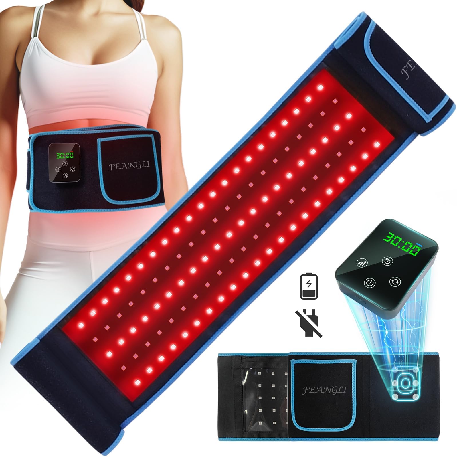 Red Light Therapy, Cordless Red Infrared Light Therapy Belt Rechargeable Wireless (Upgrade)