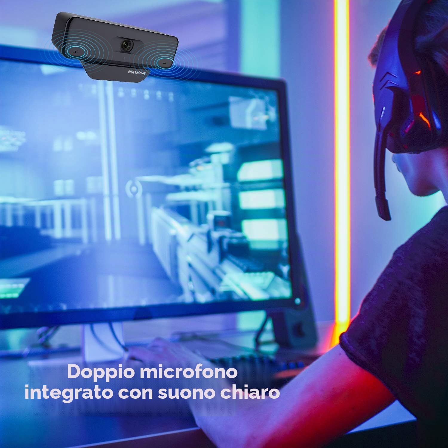 Hikvision DS-U18 - Webcam professionale da 8 MP con microfono integrato per streaming dal vivo