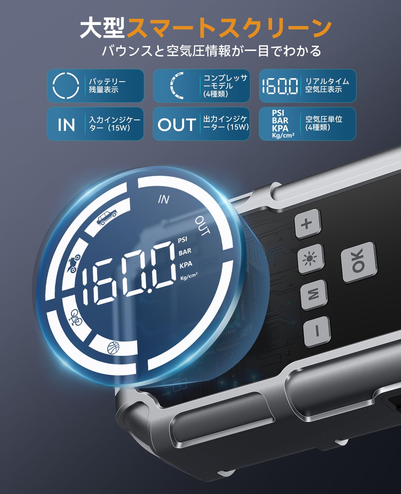 BRPOM ジャンプスターター 空気入れ 8000A 160PSIエアコンプレm Amazon | BRPOM ジャンプスターター 空気入れ 8000A 160PSIエア