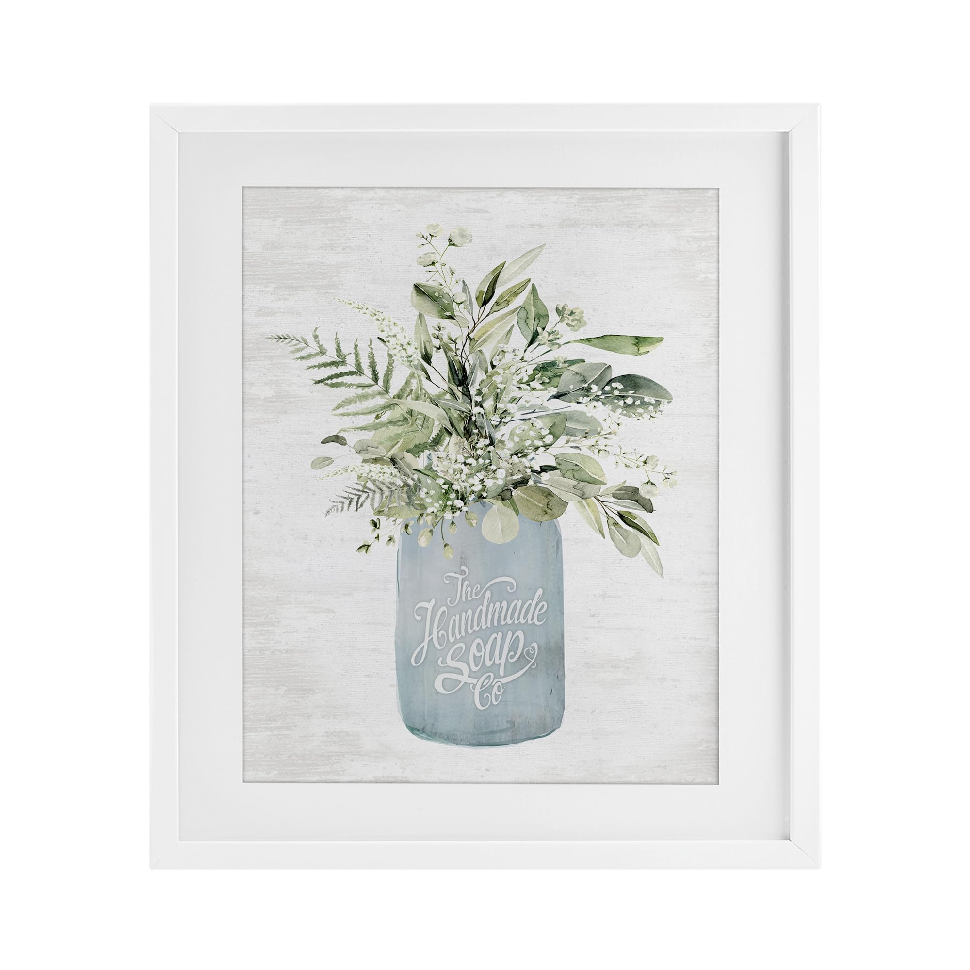 Stupell Industries Antique Handmade Bath Soap White Framed Print Under Glass design by Lettered and Lined, 16 x 13